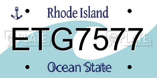 ETG7577 Rhode Island License Plate