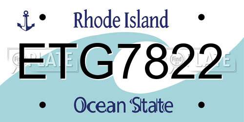 ETG7822 Rhode Island License Plate