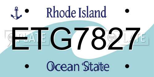 ETG7827 Rhode Island License Plate