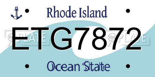 ETG7872 Rhode Island License Plate