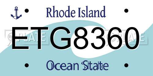 ETG8360 Rhode Island License Plate