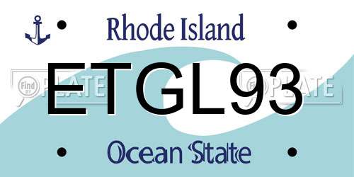 ETGL93 Rhode Island License Plate