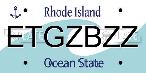 ETGZBZZ Rhode Island License Plate