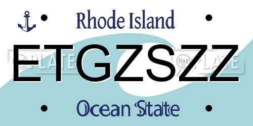 ETGZSZZ Rhode Island License Plate