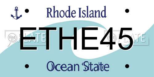 ETHE45 Rhode Island License Plate