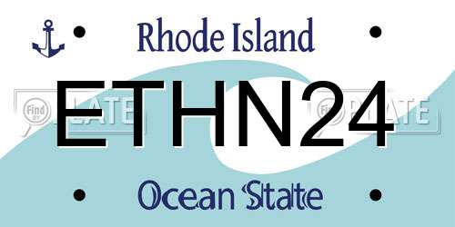 ETHN24 Rhode Island License Plate