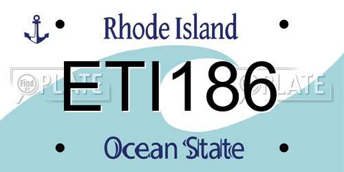 ETI186 Rhode Island License Plate