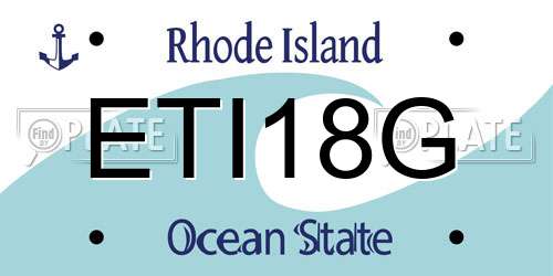 ETI18G Rhode Island License Plate