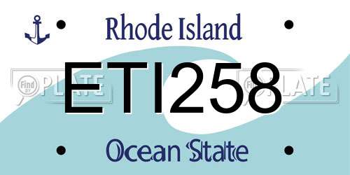 ETI258 Rhode Island License Plate