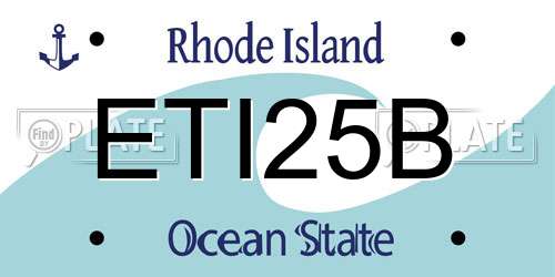 ETI25B Rhode Island License Plate