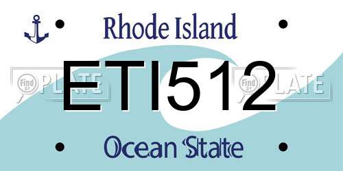 ETI512 Rhode Island License Plate