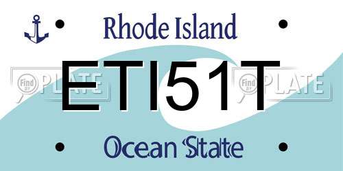 ETI51T Rhode Island License Plate