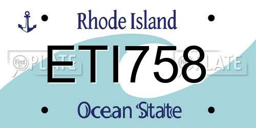 ETI758 Rhode Island License Plate