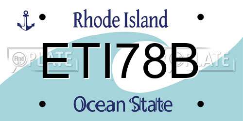 ETI78B Rhode Island License Plate