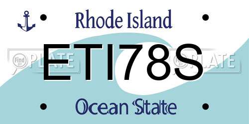 ETI78S Rhode Island License Plate