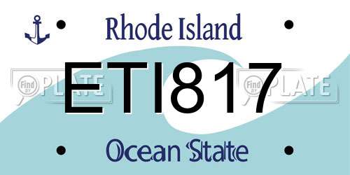 ETI817 Rhode Island License Plate