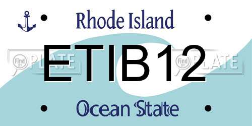 ETIB12 Rhode Island License Plate