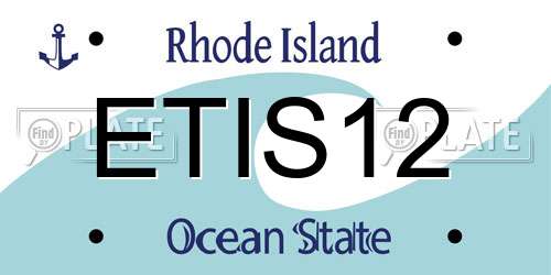 ETIS12 Rhode Island License Plate