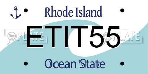 ETIT55 Rhode Island License Plate