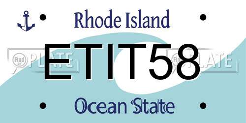 ETIT58 Rhode Island License Plate