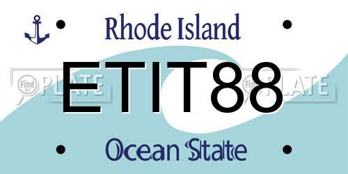 ETIT88 Rhode Island License Plate
