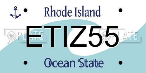 ETIZ55 Rhode Island License Plate
