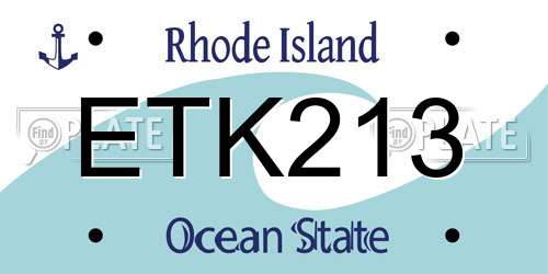 ETK213 Rhode Island License Plate