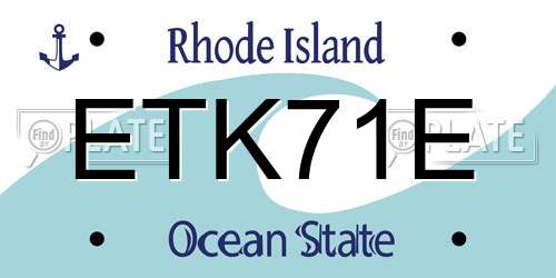 ETK71E Rhode Island License Plate