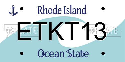 ETKT13 Rhode Island License Plate