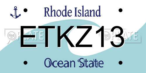 ETKZ13 Rhode Island License Plate
