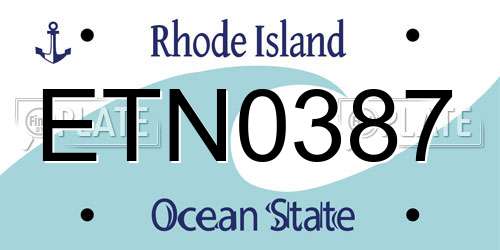 ETN0387 Rhode Island License Plate