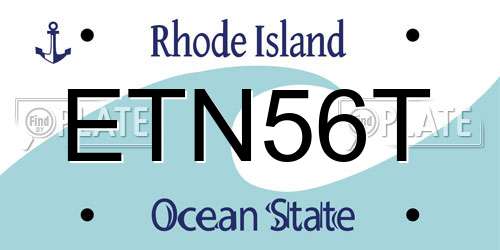 ETN56T Rhode Island License Plate