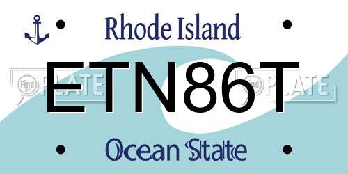 ETN86T Rhode Island License Plate