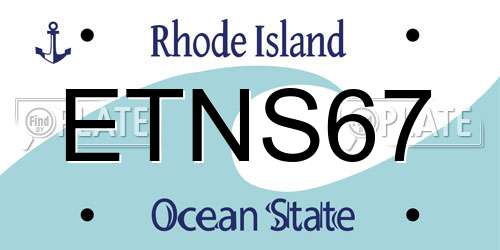 ETNS67 Rhode Island License Plate