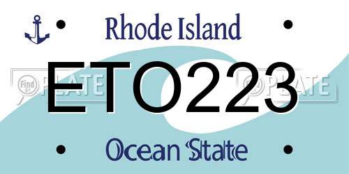 ETO223 Rhode Island License Plate