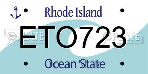ETO723 Rhode Island License Plate
