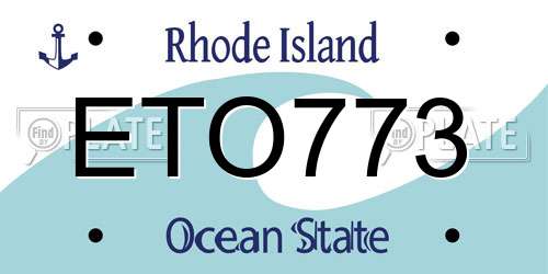 ETO773 Rhode Island License Plate