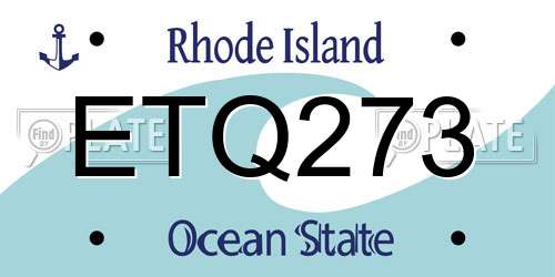ETQ273 Rhode Island License Plate