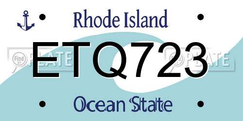 ETQ723 Rhode Island License Plate