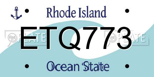 ETQ773 Rhode Island License Plate