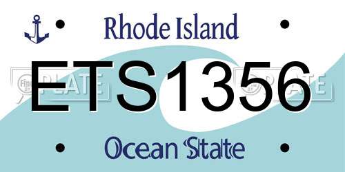ETS1356 Rhode Island License Plate