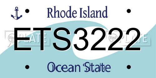 ETS3222 Rhode Island License Plate