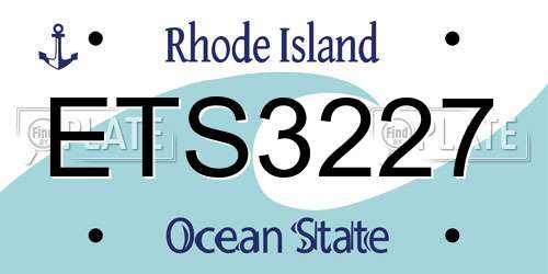 ETS3227 Rhode Island License Plate