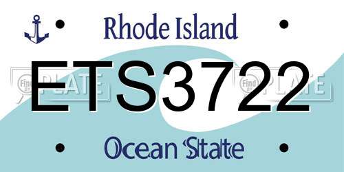 ETS3722 Rhode Island License Plate