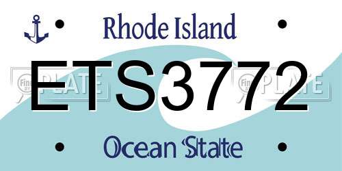 ETS3772 Rhode Island License Plate