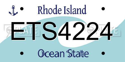 ETS4224 Rhode Island License Plate