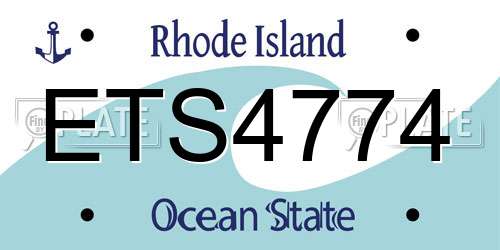 ETS4774 Rhode Island License Plate