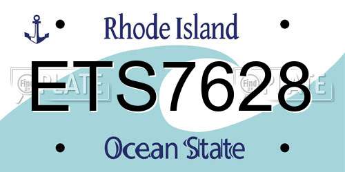 ETS7628 Rhode Island License Plate