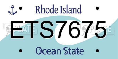 ETS7675 Rhode Island License Plate