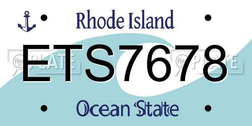 ETS7678 Rhode Island License Plate